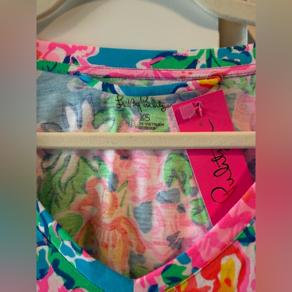 Lilly Pulitzer Vibrant Floral Midi Dress - Pink and Blue - Picture 3 of 4